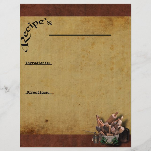 Our Family Favorites-2- Recipe Page Inserts (Front)