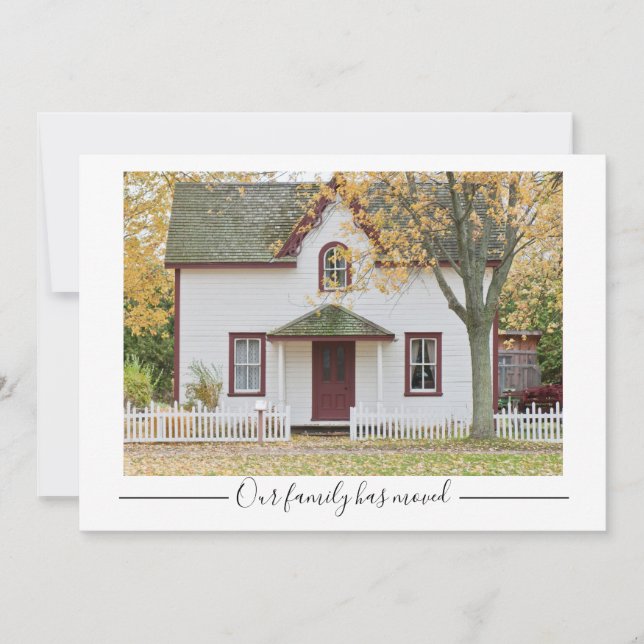 Our Family Has Moved Custom House Photograph Announcement (Front)