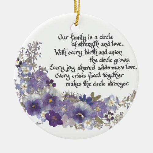 Our Family is a Circle Ceramic Ornament