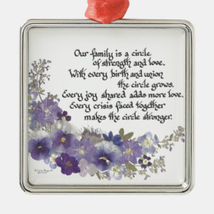 Our Family is a Circle Metal Ornament