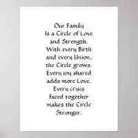 Our Family is a Circle of Love Poster