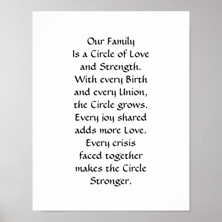 Our Family is a Circle of Love Poster | Zazzle