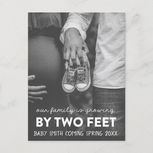 Our Family Is Growing By Two Feet Funny Pregnancy Announcement Postcard