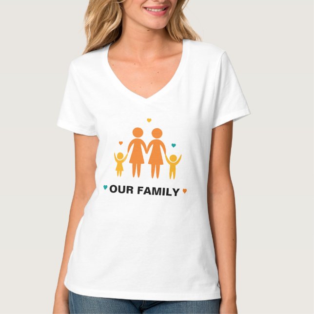 Our Family Lesbian T-Shirt (Boy and Girl) (Front)