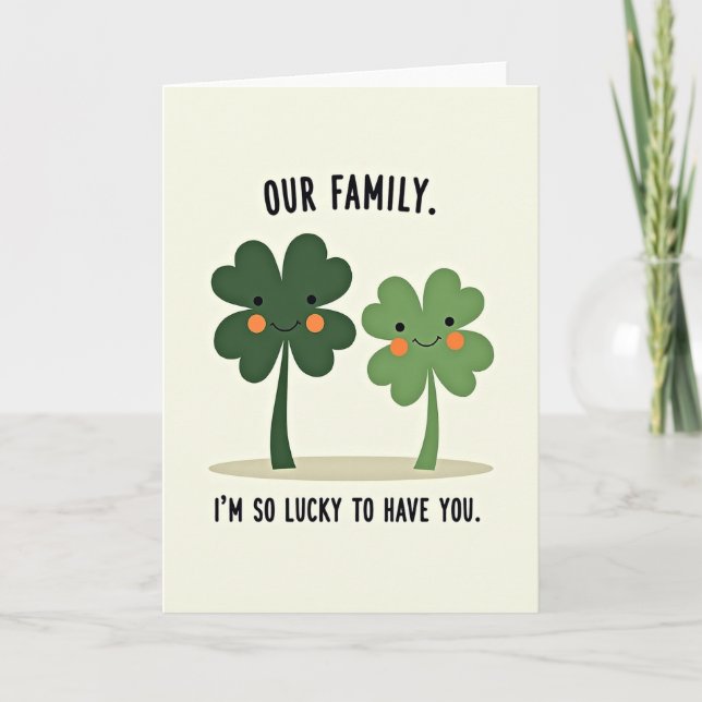 Our Family Lucky Shamrock Card (Front)