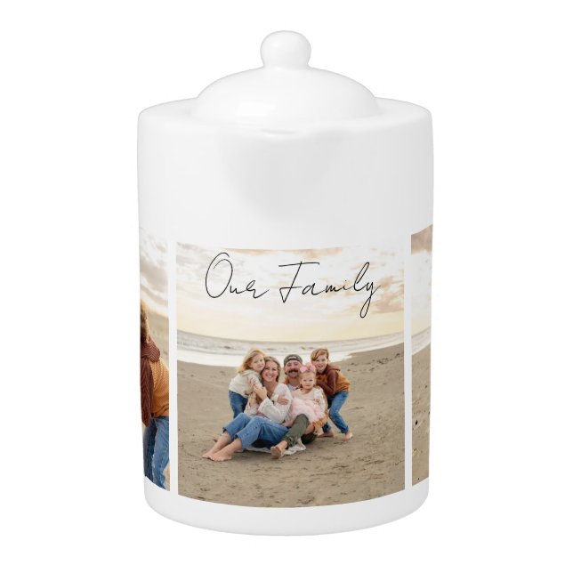 Our Family Multi-Photo Collage Teapot (Front)