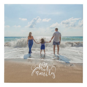 Our Family Overlay Photo Faux Canvas Print