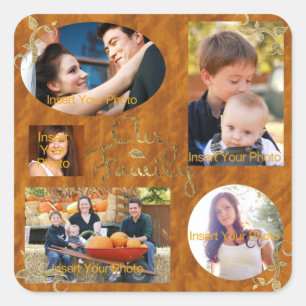 Our Family Photo Album Collage Square Sticker