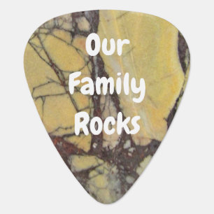 Our Family Rocks Agate Slab Photo Marbled Mineral Guitar Pick