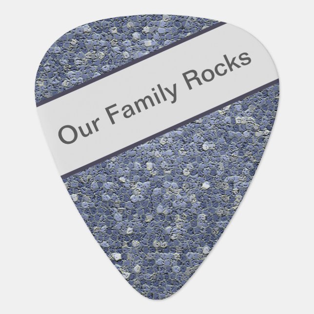 Our Family Rocks Family Reunion Keepsake Mosaic Guitar Pick (Front)