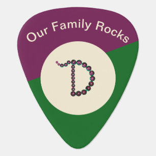 Our Family Rocks Reunion Keepsake Letter D Guitar Pick