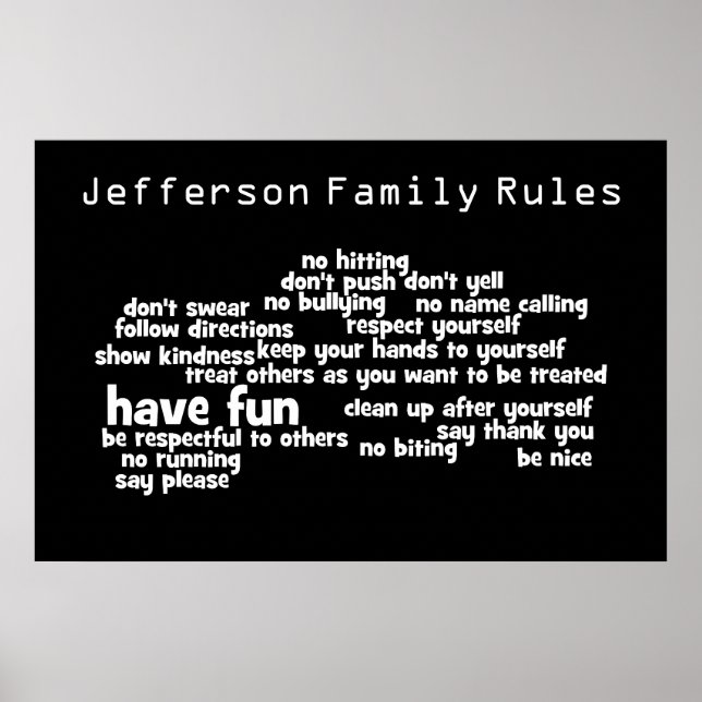 Our Family Rules Poster (Front)