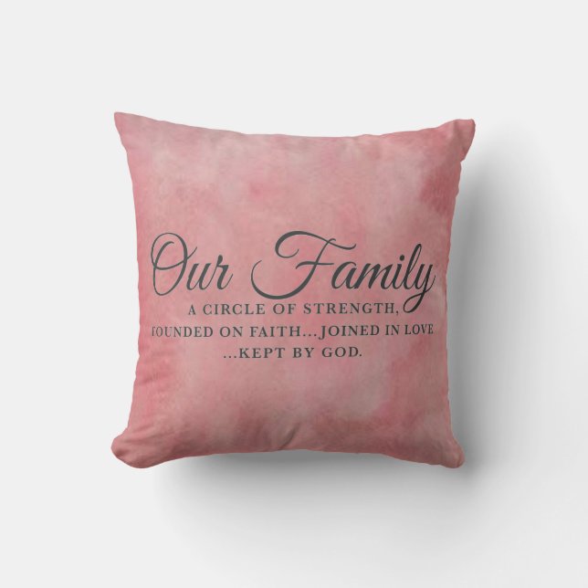 Our Family Throw Pillow (Front)