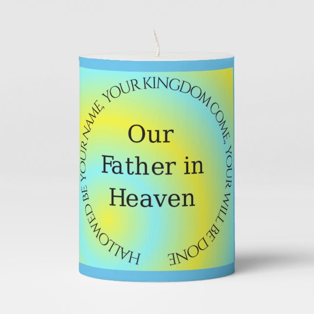 OUR FATHER IN HEAVEN PILLAR CANDLE (Front)