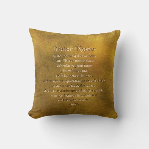 Our Father In Latin Throw Pillow