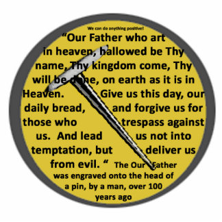 Our Father / Lord's Prayer On Head Of Pin Brooch Statuette