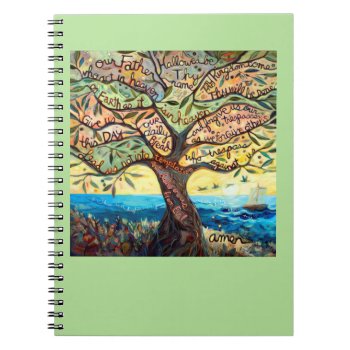 Our Father Painted Prayer Tree Notebook by JenNortonArtStudio at Zazzle