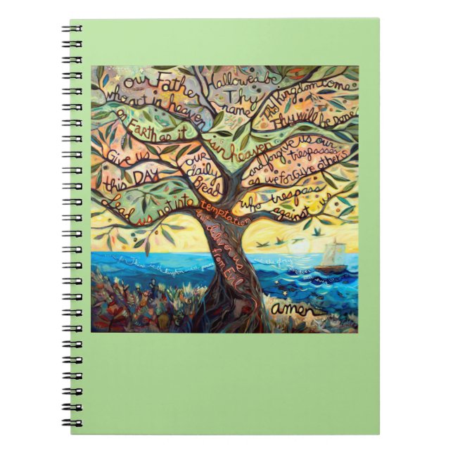 Our Father Painted Prayer Tree Notebook (Front)