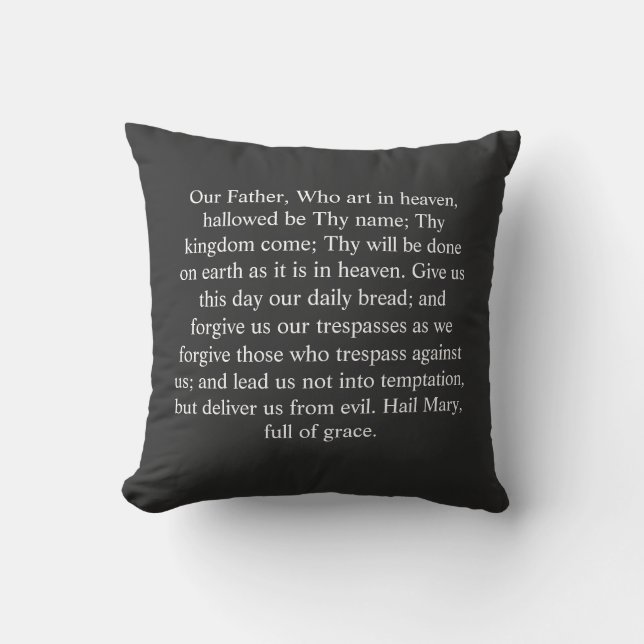Our father prayer and amazing back design throw pillow (Front)