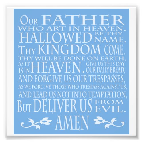 Our Father Prayer blue shade Photo Print