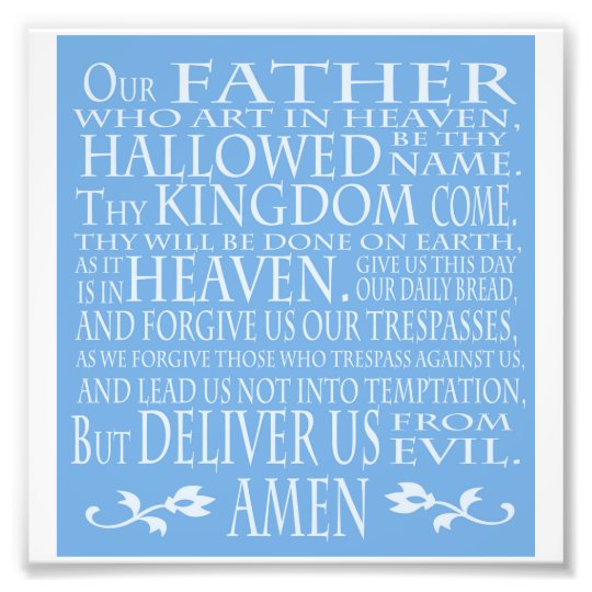 our father prayer blue shade photo print zazzlecom