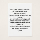 Our Father prayer cards (Back)