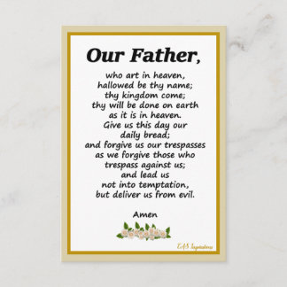 Our Father Prayer Matthew 6:9-13 Card