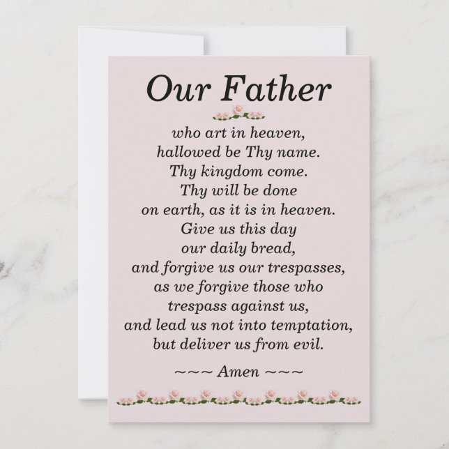 Our Father Prayer Matthew 6:9-13 Card (Front)