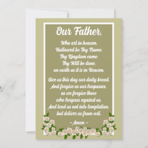 Our Father Prayer Matthew 6:9–13 Gold Card