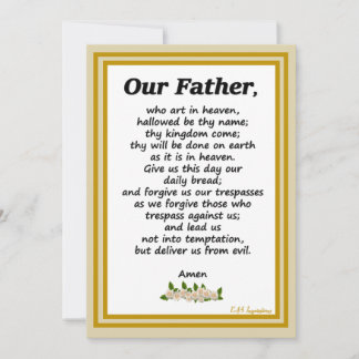 Our Father Prayer Matthew 6:9-13 Holiday Card