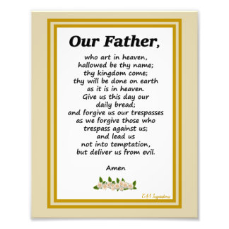 Our Father Prayer Matthew 6:9-13 Photo Print