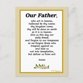 Our Father Prayer Matthew 6:9-13 Postcard