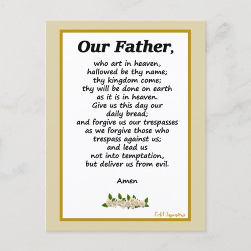 Our Father Prayer Matthew 69_13 Postcard