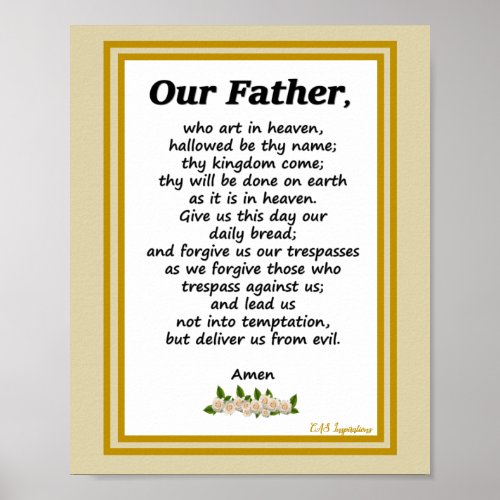 Our Father Prayer Matthew 69_13 Poster