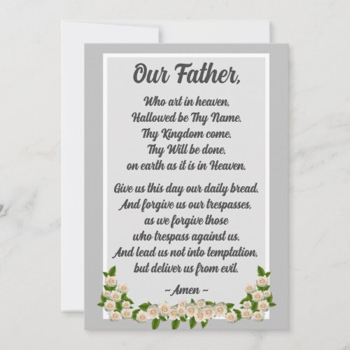 Our Father Prayer Matthew 69â13 Silver Card