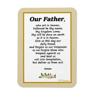Our Father Prayer Matthew 6:9 Flexible Magnet