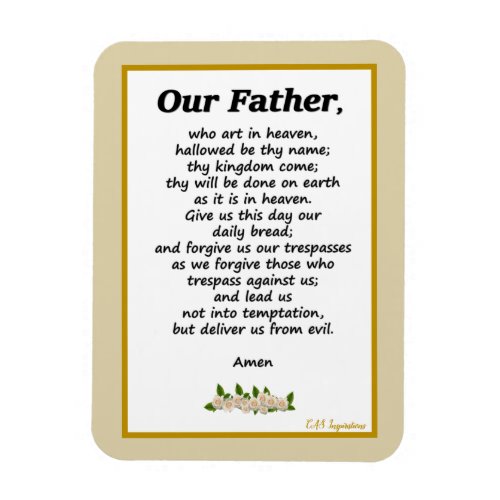 Our Father Prayer Matthew 69 Flexible Magnet