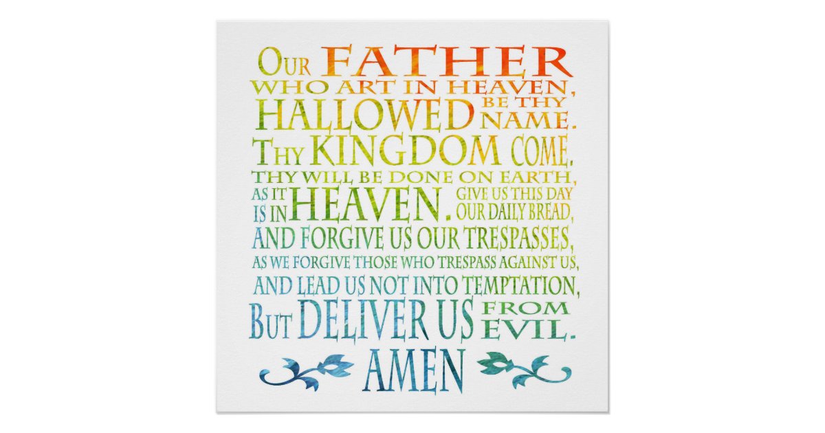 'Our Father' Prayer Poster | Zazzle