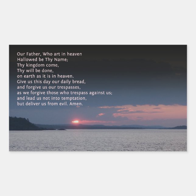 Our Father Prayer Rectangular Sticker (Front)