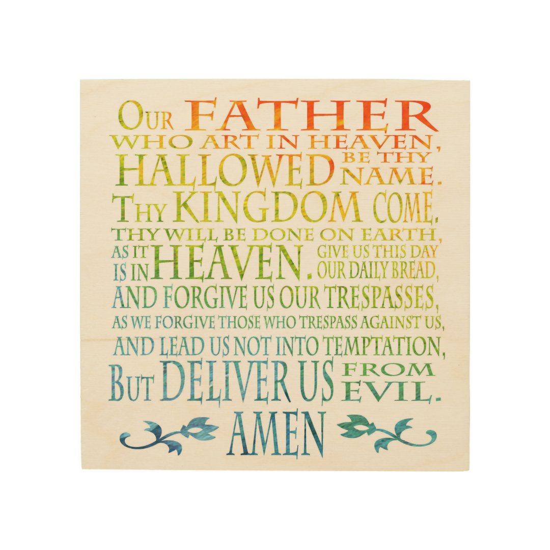 'Our Father' Prayer Wood Wall Art | Zazzle