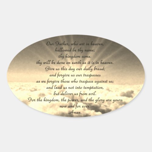 Our Father Psalm 23 Oval Sticker