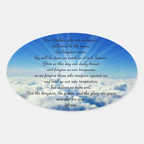 Our Father psalm 23 Oval Sticker