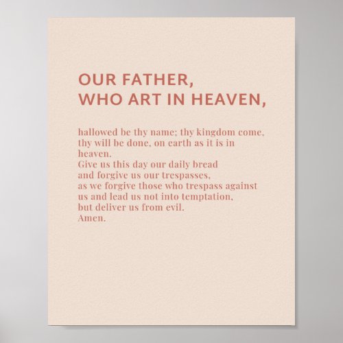 Our Father The Lords Prayer Poster