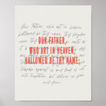 Our Father, The Lord's Prayer Poster