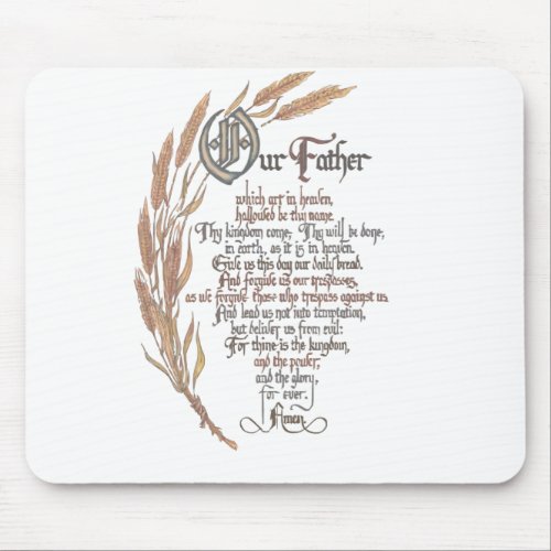 Our Father Who Art In Heaven Lords Prayer Mathew 6 Mouse Pad