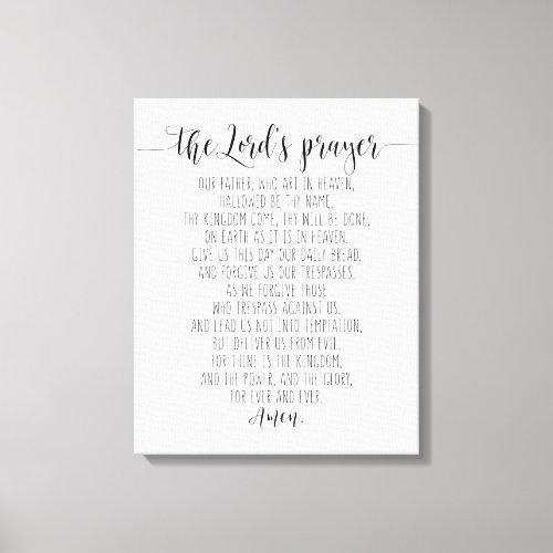 Our Father Who Art In Heaven The Lords Prayer Canvas Print