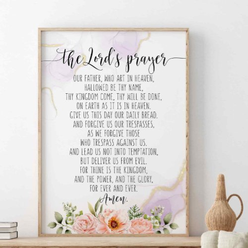 Our Father Who Art In Heaven The Lords Prayer Poster
