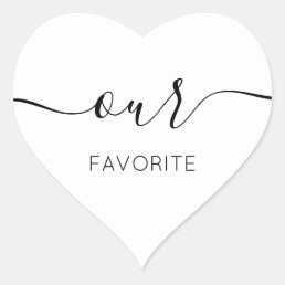 Our Favorite Сalligraphic Favor Gift Heart Sticker