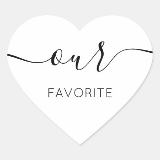 Our Favorite Сalligraphic Favor Gift Heart Sticker