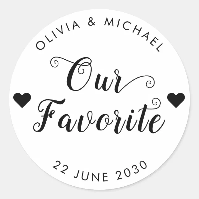 Our Favorite Bride Groom Label Wedding Favor Bag Zazzle